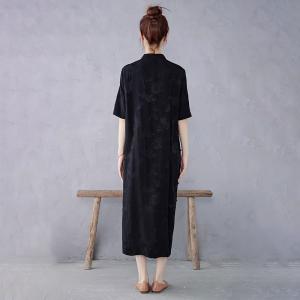 Side Slit Penoy Jacquard Modern Qipao Dress