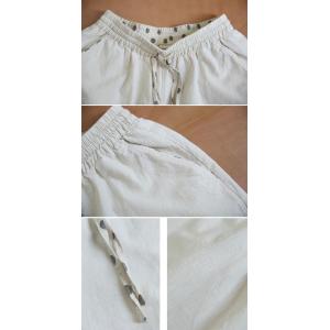 Beige Cotton Linen Straight Leg Summer Pants