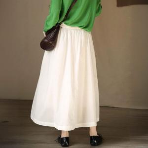 French Cotton White A-Linen Skirt