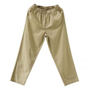 High Waist Cotton Straight Leg Khaki Pants