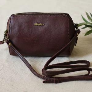 Original Design Leather Shoulder Horizontal Bucket Bag