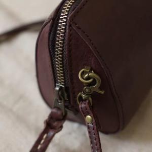 Original Design Leather Shoulder Horizontal Bucket Bag