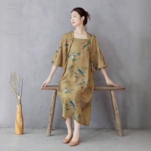 Chinese Ink Painted Shawl Collar Modern Designer Qipao