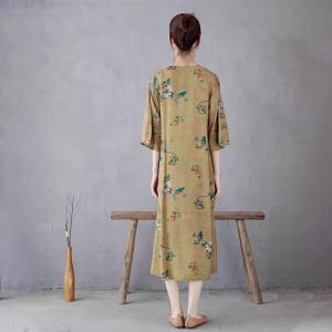 Chinese Ink Painted Shawl Collar Modern Designer Qipao