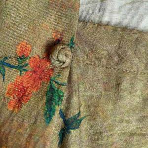 Chinese Ink Painted Shawl Collar Modern Designer Qipao