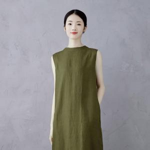 Oliver Green Back Buttons Linen Sundress