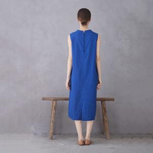 Pop Colors Linen Sleeveless Shift Dress