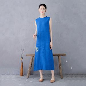 Pop Colors Linen Sleeveless Shift Dress