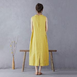 Pop Colors Linen Sleeveless Shift Dress