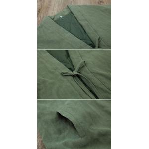 Plus Size Linen Quilted Unisex Wrap Cocoon Coat