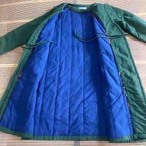 Side Belted Ethnic Cotton Linen Quilted Wrap Coat