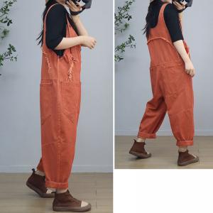 Patched Pockets Fringed 90s Bib Overalls