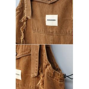 Patched Pockets Fringed 90s Bib Overalls
