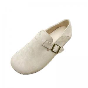 Suede Leather Buckle Flat Birken Shoes