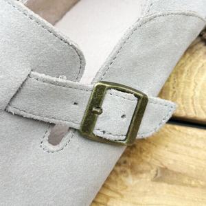 Suede Leather Buckle Flat Birken Shoes