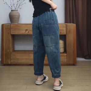 Casual Stone Wash Baggy Mon Jeans for Women