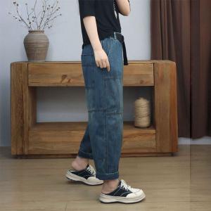 Casual Stone Wash Baggy Mon Jeans for Women