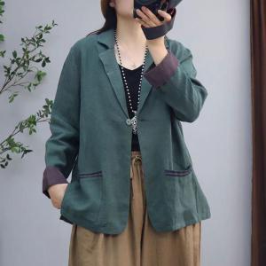 Casual Office Oversized Linen Blazers for Women