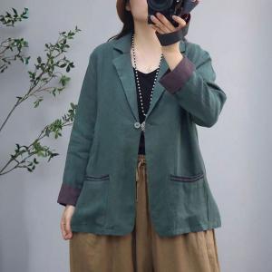 Casual Office Oversized Linen Blazers for Women