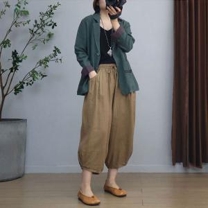Casual Office Oversized Linen Blazers for Women