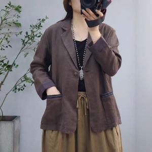 Casual Office Oversized Linen Blazers for Women