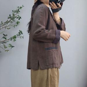 Casual Office Oversized Linen Blazers for Women