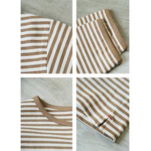 Crew Neck Cotton Long Sleeves Stripes T-shirt