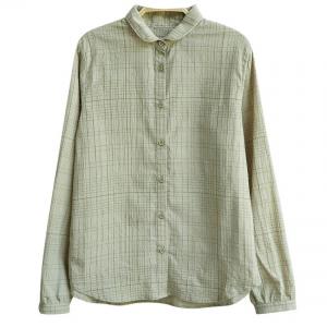 Casual Cotton Long Sleeves Ladies Gingham Shirt