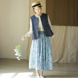 Lace Collar Cotton Pleated Peasant Blouse