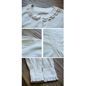 Lace Collar Cotton Pleated Peasant Blouse