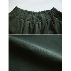 Blackish Green Wide Leg Corduroy Pants for Women