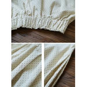 Beige Little Black Dots Wide Leg Corduroy Pants