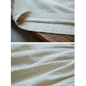 Beige Little Black Dots Wide Leg Corduroy Pants