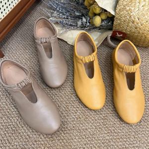 Hollow Out Elastic Designer Leather Sandal Flats