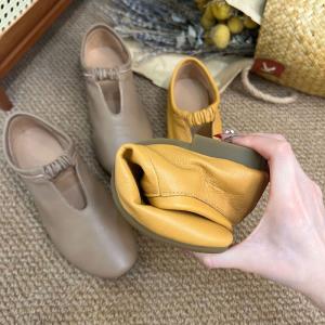 Hollow Out Elastic Designer Leather Sandal Flats