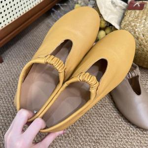 Hollow Out Elastic Designer Leather Sandal Flats