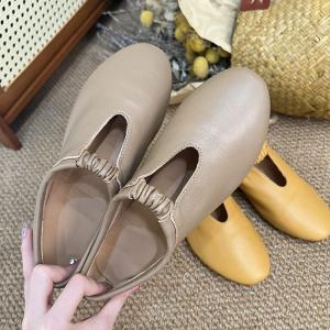 Hollow Out Elastic Designer Leather Sandal Flats