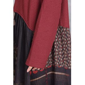 Flowers Patterns Loose Empire Waist Sweater Dress