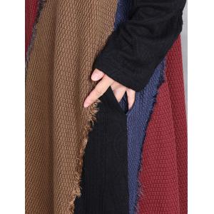 Multi-Colored Loose Fringed Sweater Dress