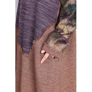 Contrast Colors Autumn Fringed Loose Jersey Dress