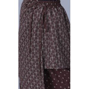 Cotton Linen Plaid Waterfall Waistcoat with Dotted Pants Sets