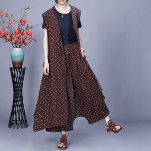 Long Asymmetrical Cardigan with Cotton Linen Pants