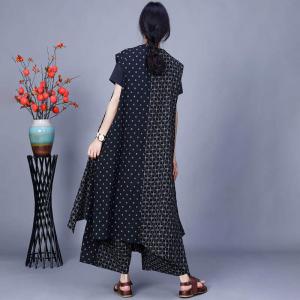 Long Asymmetrical Cardigan with Cotton Linen Pants