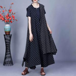 Long Asymmetrical Cardigan with Cotton Linen Pants
