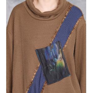 Unique Patchwork Loose Coffee Knitting Dress