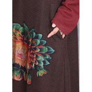 Peony Patchwork Dark Coffee Jersey Dress