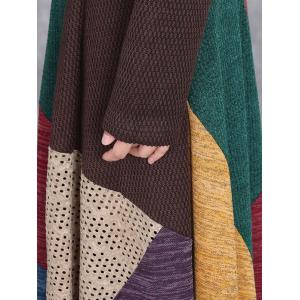 Turtleneck High Waist Colorful Tied Sweater Dress