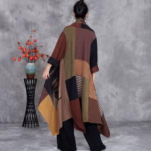 Knitting Asymmetrical Colorful Waterfall Cardigan