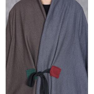 Front Tied Gray Contrast Asymmetrical Knit Cardigan