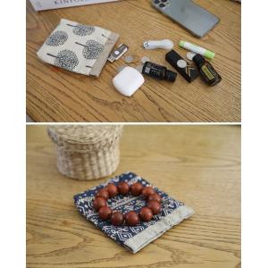 Floral Linen Mini Pouch Organizer Cute Coin Purse Random Styles